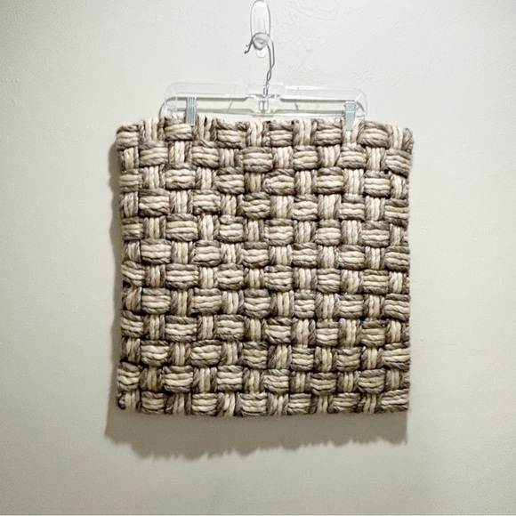 Surya Other - SURYA Gray Ivory Wool Blend Basket Weave Chunky Boho Pillow Cover 20” X 20”